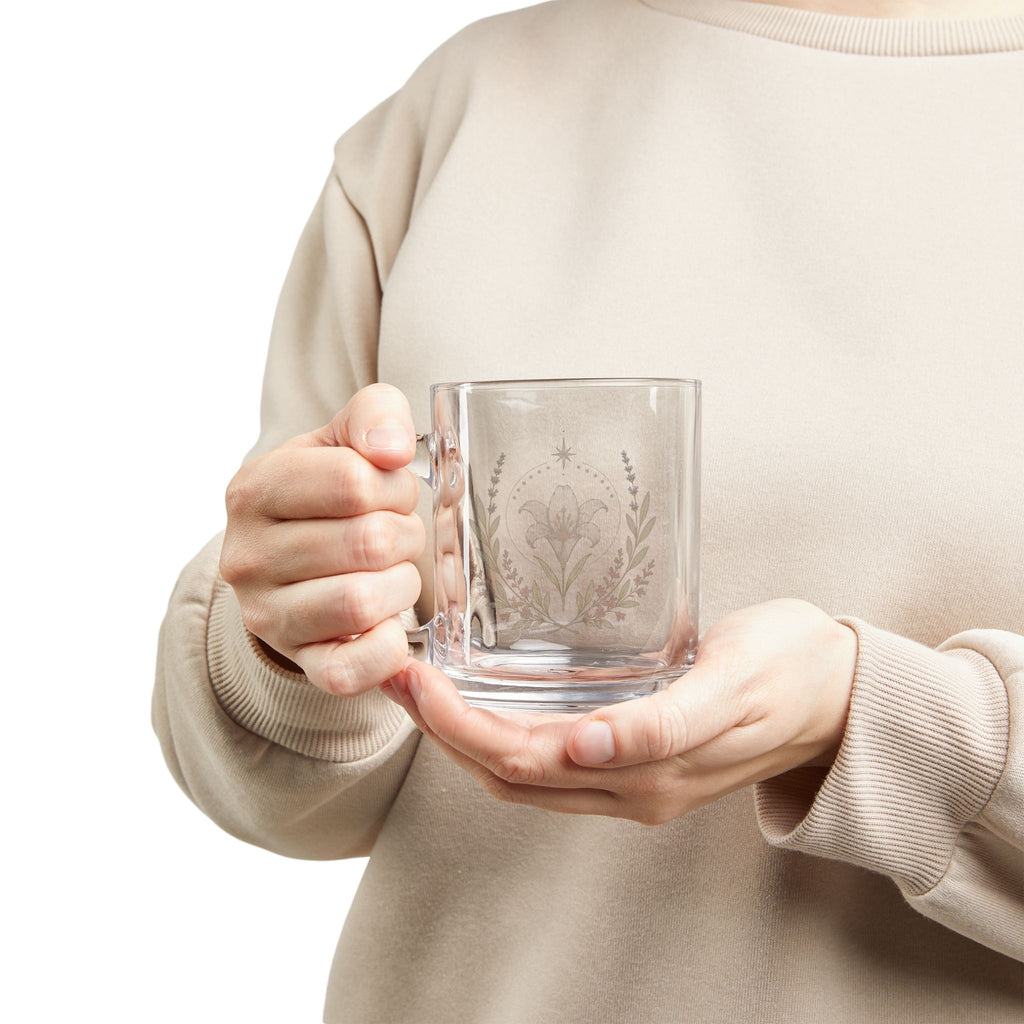 Marian Feast Emblem Glass Mug, 10oz