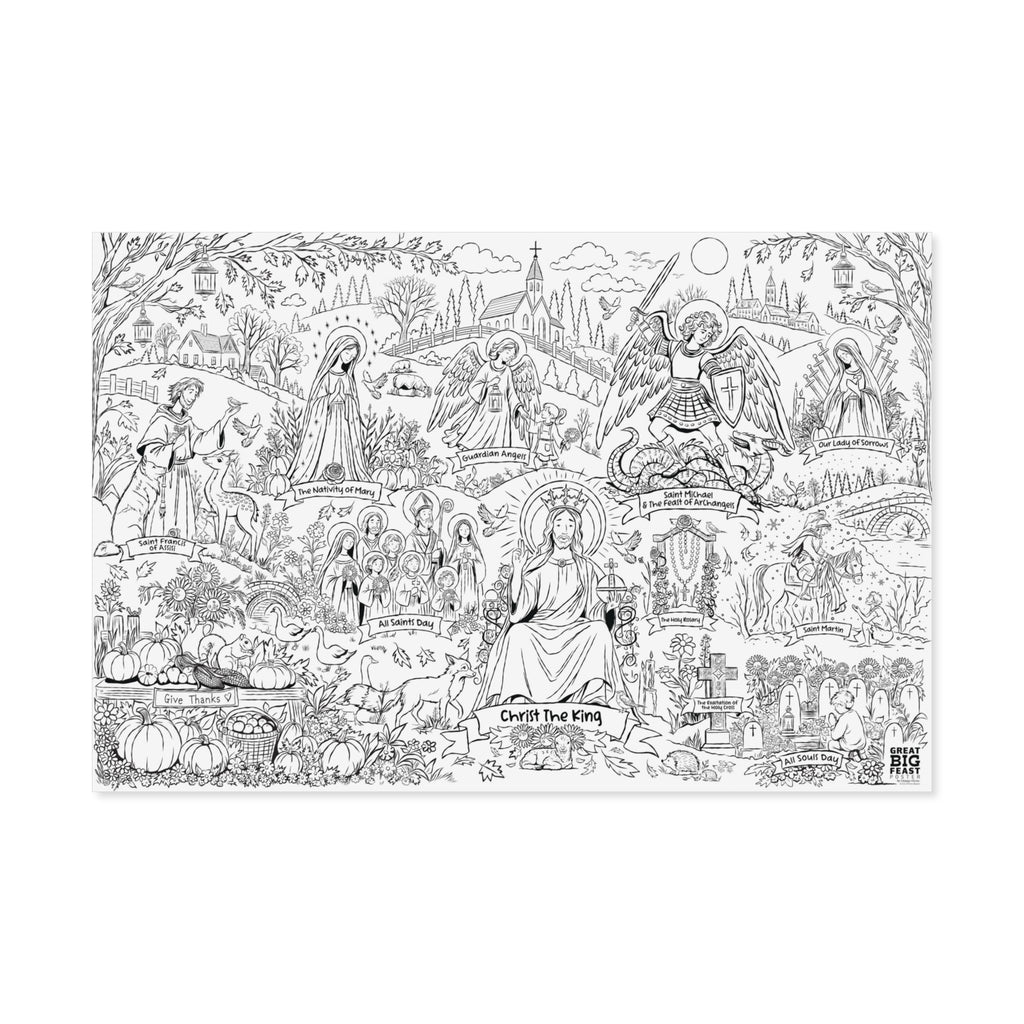 36x24 Great Big Feast: Fall Church Year Coloring Poster | September–November | Liturgy + Home