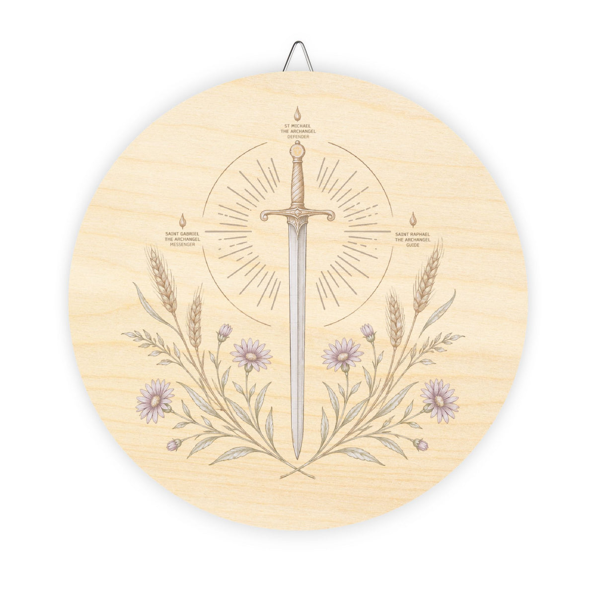 Archangel Emblem | Michaelmas Sacred Art Wood Sign