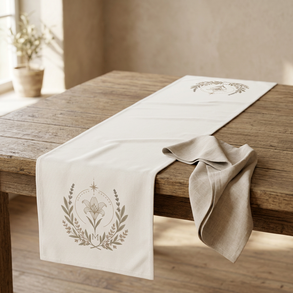 Marian Feast Emblem Table Runner (Cotton, Poly)