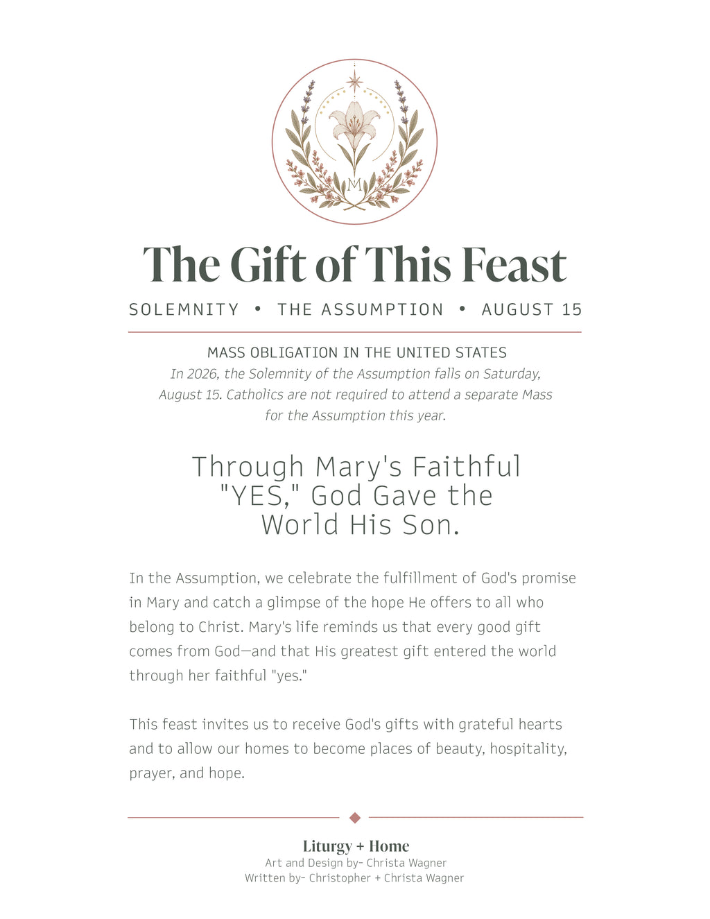 Liturgy + Home August Guide