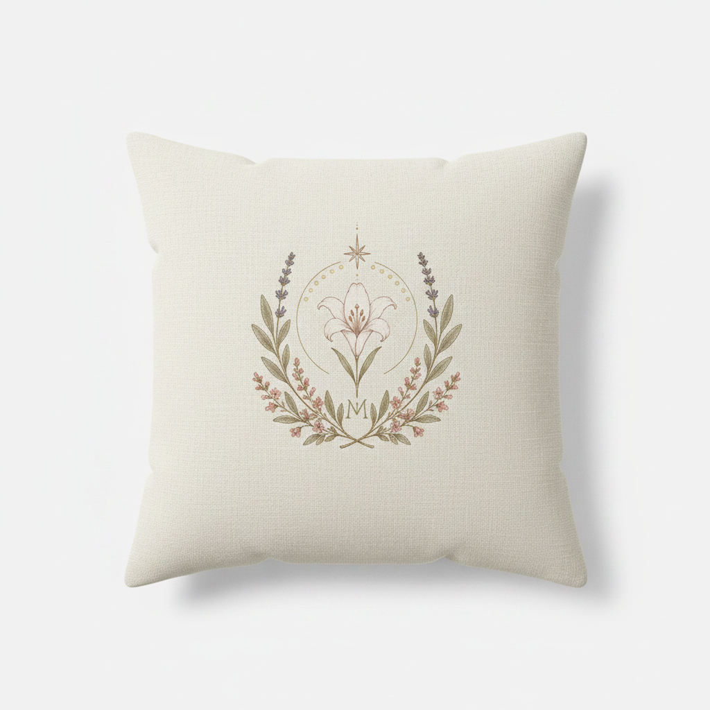 Marian Feast Emblem Outdoor Pillow